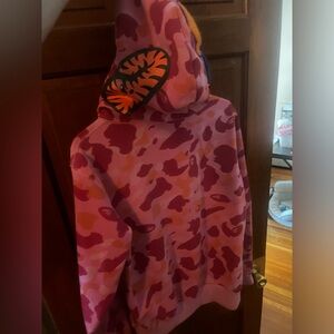 Pink Bape hoodie men’s